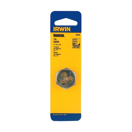 Irwin Irwin Hanson High Carbon Steel SAE Hexagon Machine Screw Die 14-20 1 pc 9335ZR